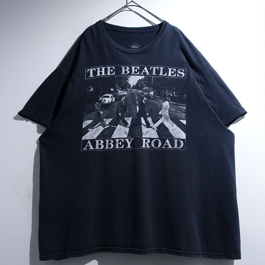 “THE BEATLES” Black ABBEY ROAD Print Band T-Shirt