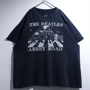 “THE BEATLES” Black ABBEY ROAD Print Band T-Shirt