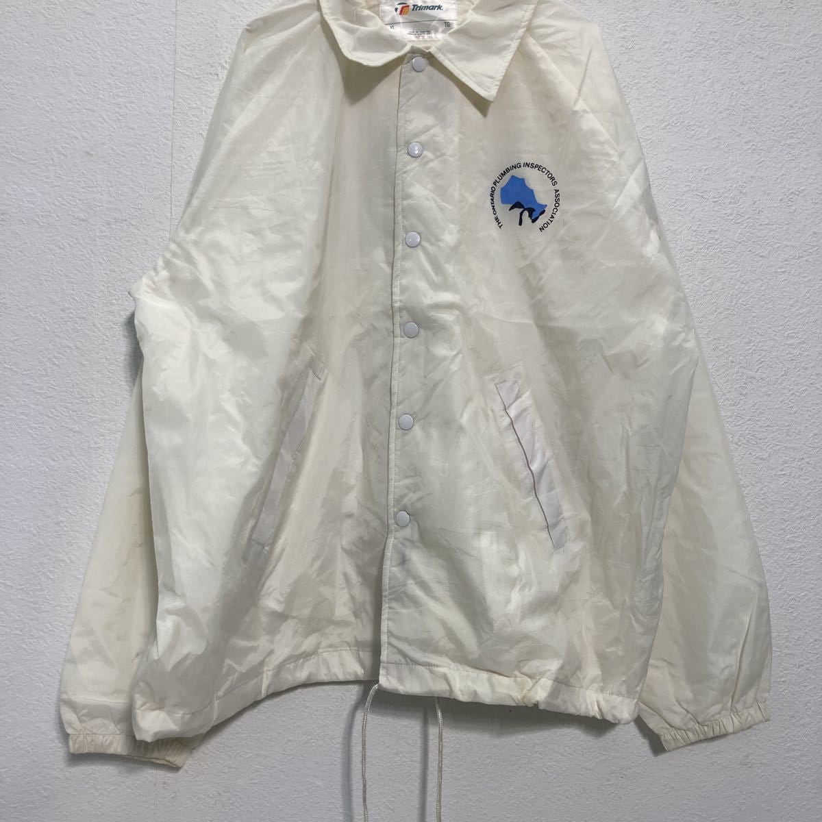 Trimark コーチジャケット XL ビッグサイズ ナイロンジャケット 白