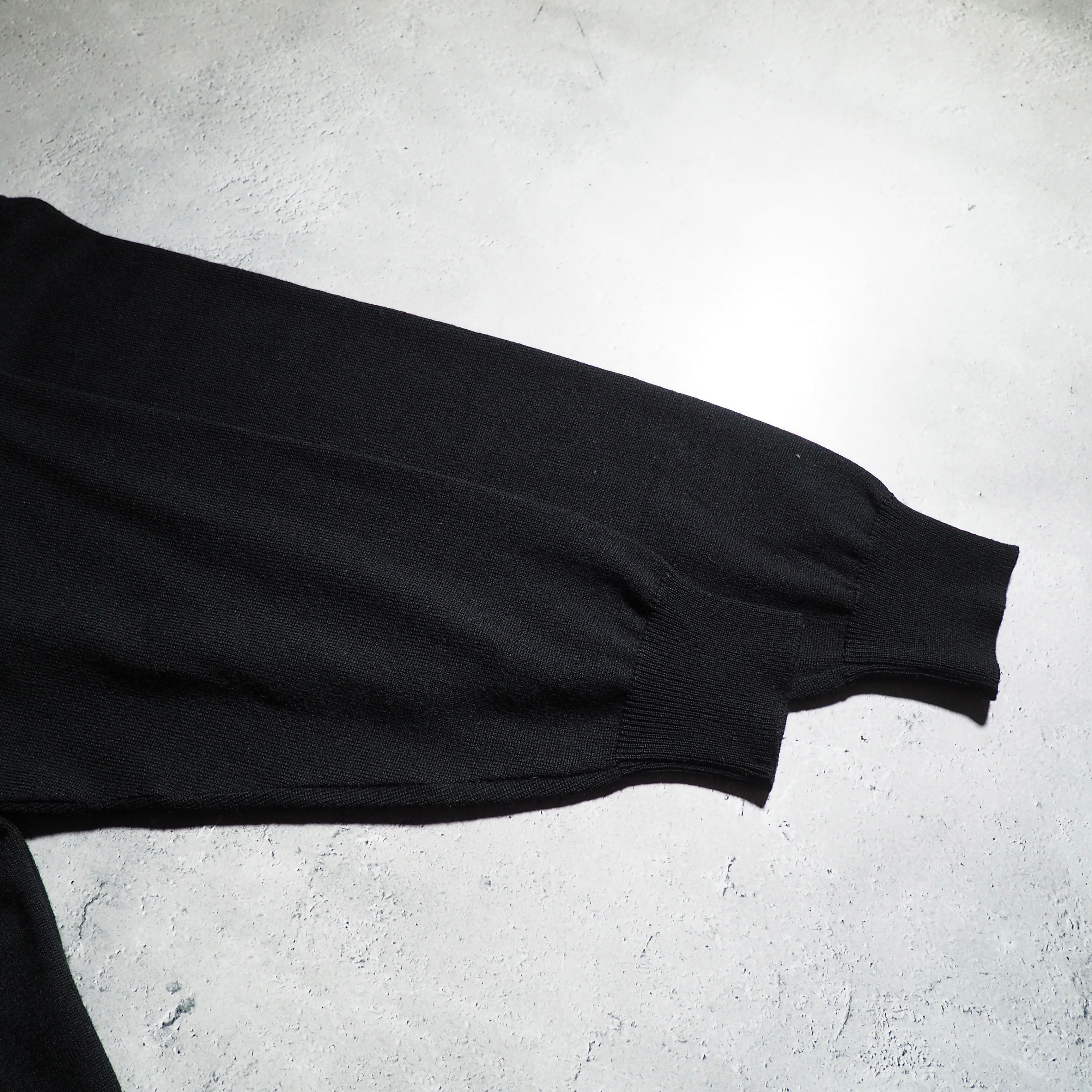 1990s " Old ISSEY MIYAKE " Black wool knit shirt cardigan