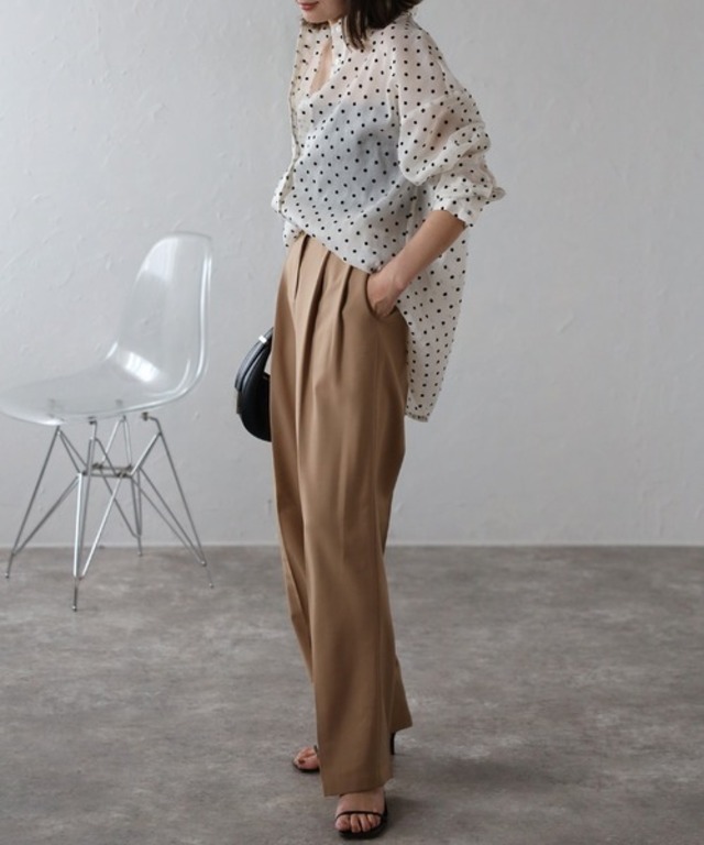 クラッシックドットエアリーブラウス