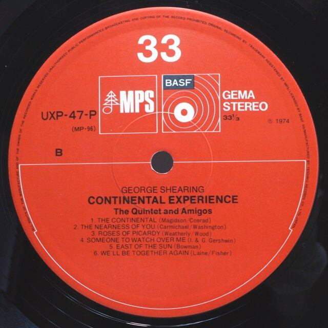 George Shearing / Continental Experience (The Quintet + Amigos) [UXP-47-P, MP-95] - 画像4