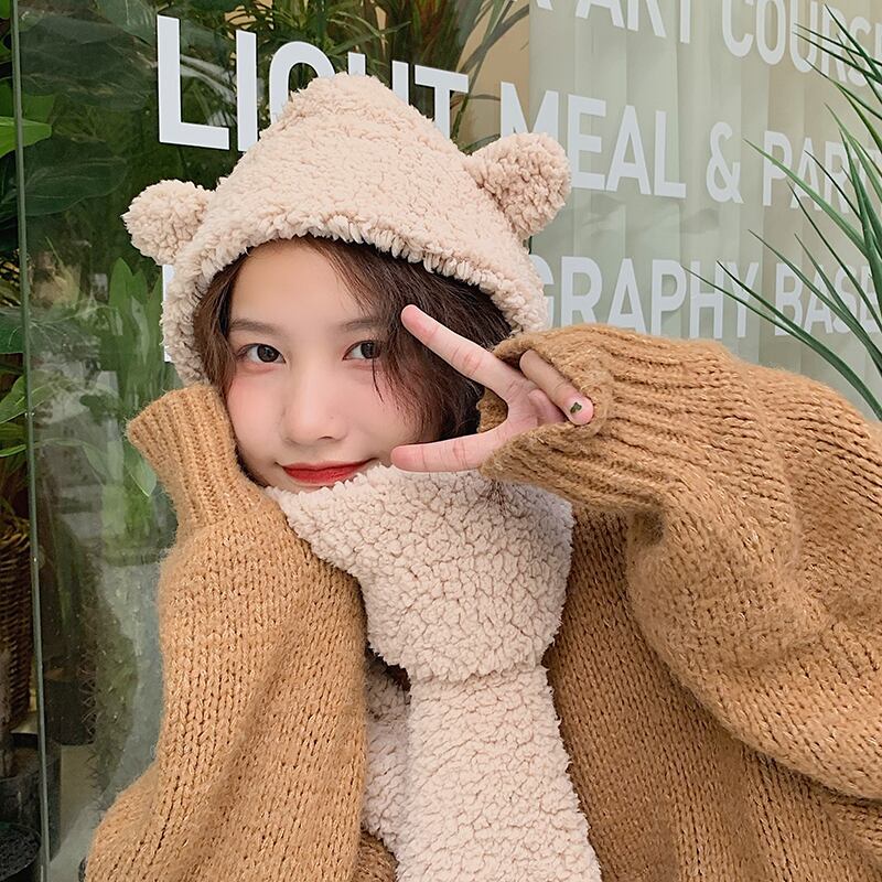 ウィンタースカーフ フード 帽子 大人ガーリー スウィート キュート カジュアル 冬物 ブラック・アイド・ピーズ46088300520