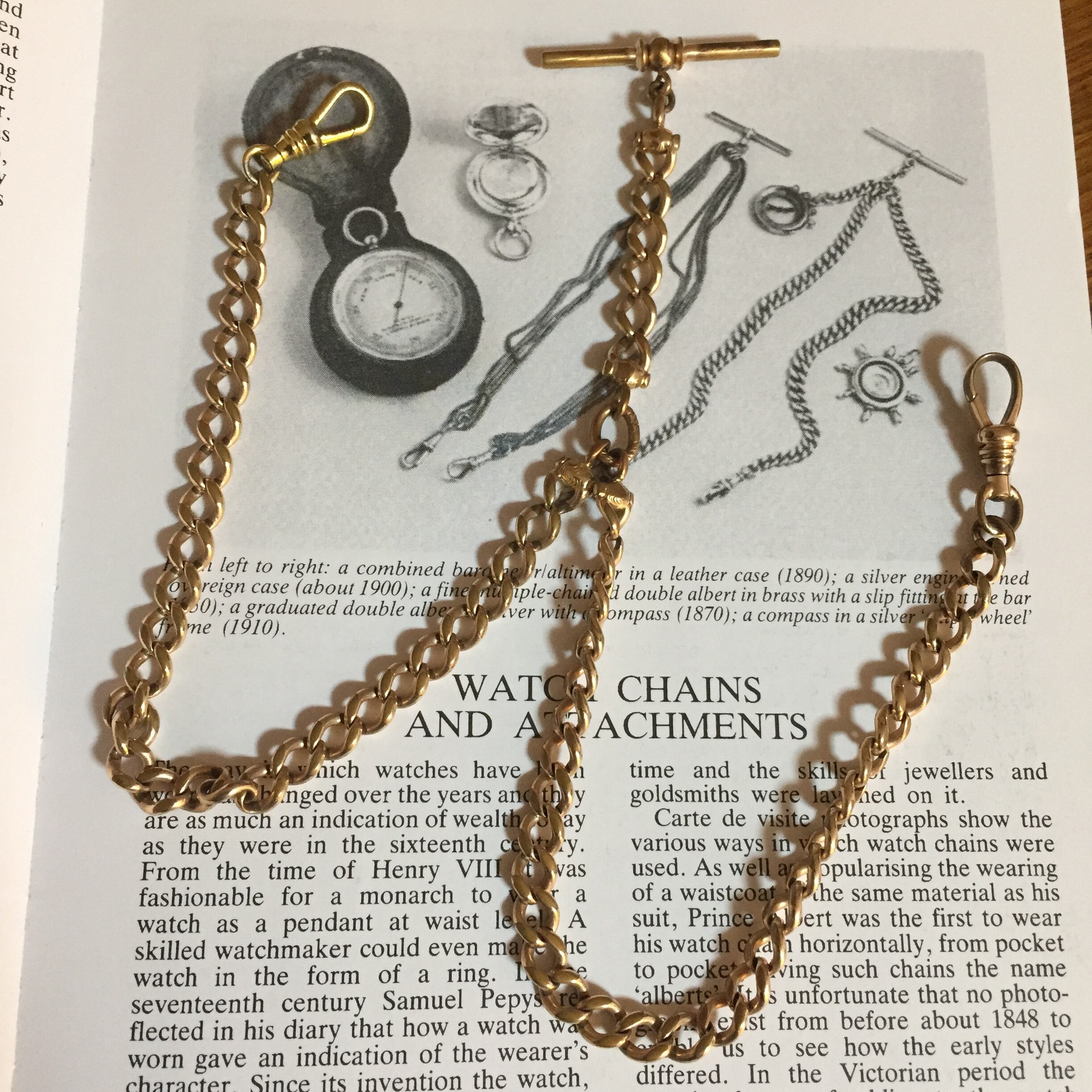 Antique Victorian Double Albert Pocket Watch Chain