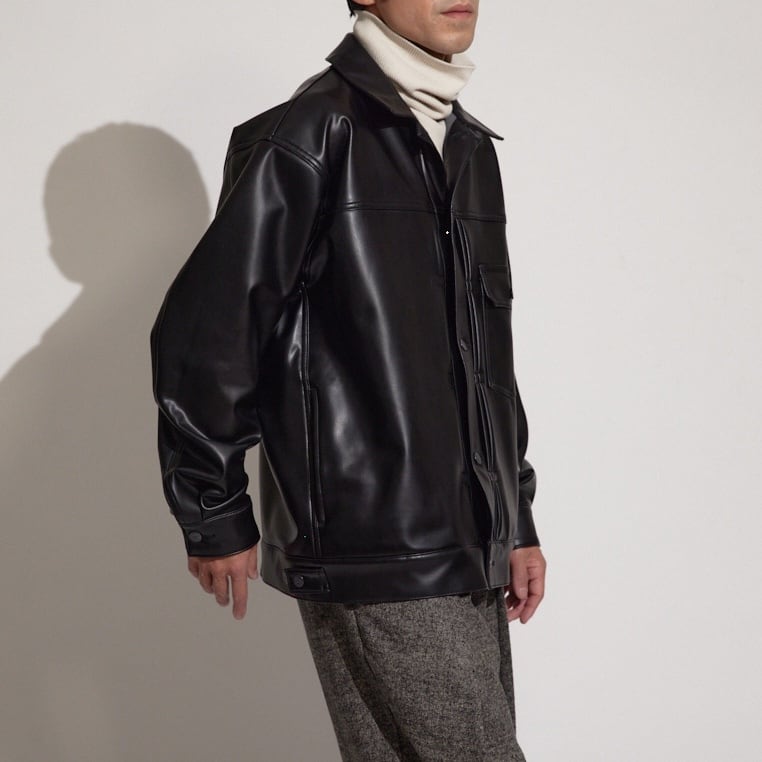 VEGAN LEATHER TRUCKER JK / ヴィーガンレザートラッカージャケット