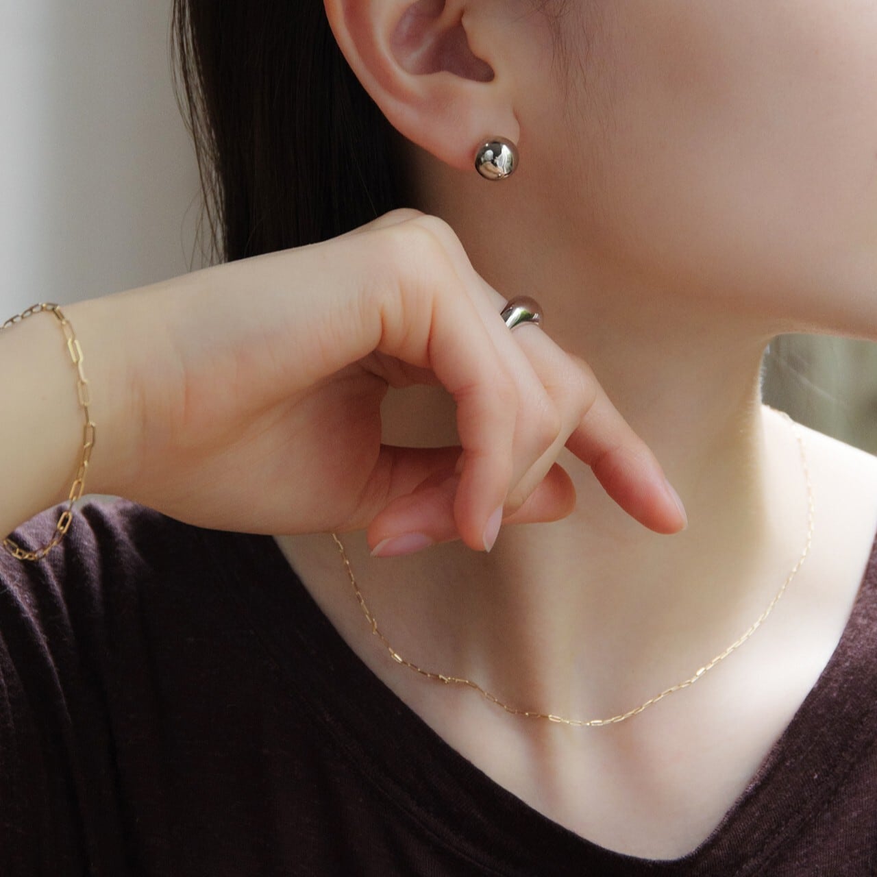プラチナ 直径10mm まる玉スタッドピアス【MPT0003P1】 | MONICE/モニス