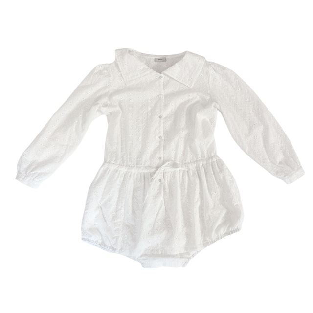 lace lily sailor rompers/white