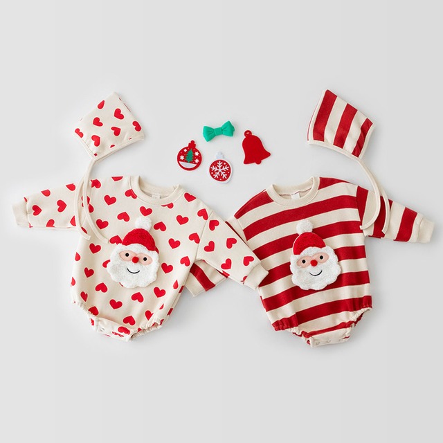 期間限定！【即納】Christmas ロンパースと帽子のセット♡