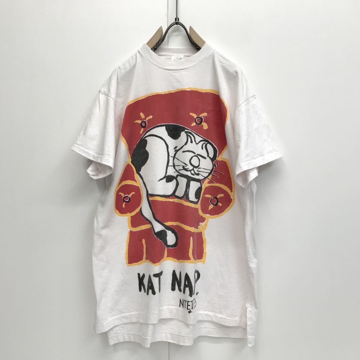 アローレ 80〜90年代 USA製 KAT NAP NITETEES 猫ちゃん ひと眠り 半袖