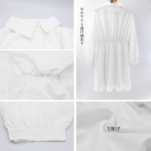 シャツワンピース 長袖 レディース 春夏秋 韓国 ワンピース 大人 かわいい きれいめ ボリュームスリーブ おしゃれ 大人可愛い 大人女子