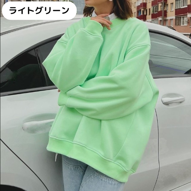 <10カラー>トップス スウェット トレーナー オーバーサイズ ビッグシルエット ゆったり プルオーバー カジュアル シンプル