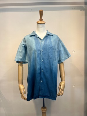 藍染アロハシャツLサイズ-グラデーション-結の杜
