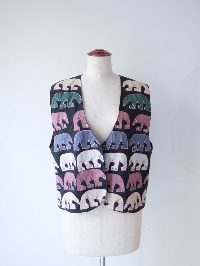 80s Bear patchwork vest