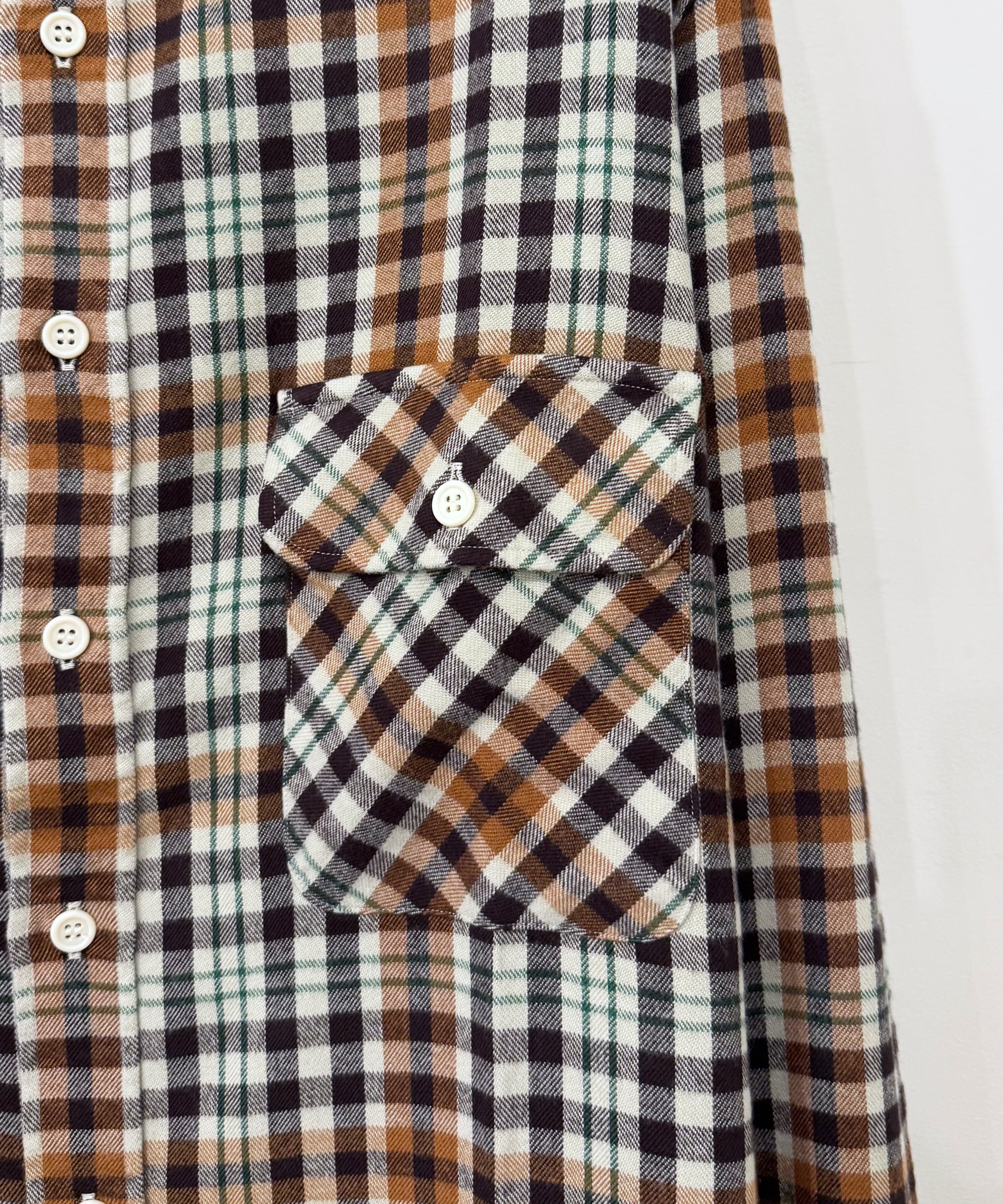 UNUSED / US2524 RAYON CHECK SHIRT (BEIGE×BROWN) | AfterSchool