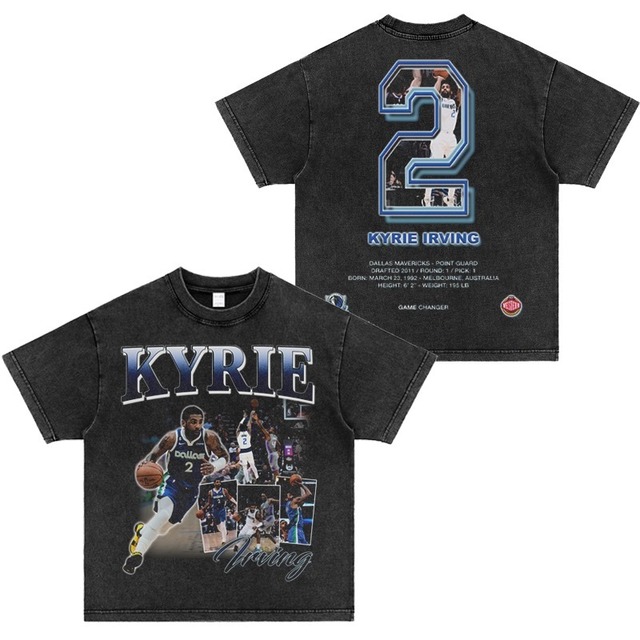 【トップス】 KYRIE IRVING 上質なコットン半袖Tシャツ（両面にプリント）2304111100Y