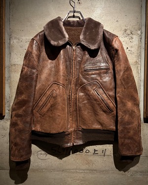 【Caka】50's Beautiful Aging Vintage Flight Type Leather Jacket