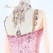 社交ダンス 衣装 チャコット Chacott スタンダードドレス ドレス ワンピース スタンダード ピンク フロート レース フリル デモ 競技 ダンス パーティ 発表会 日本製 ピンク系 かわいい 女性らしい フォーマル スカート揺れる おしゃれ パーティー衣装 社交ダンス用 競技用コスチューム