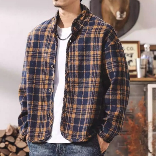 Check pattern shirt M15173