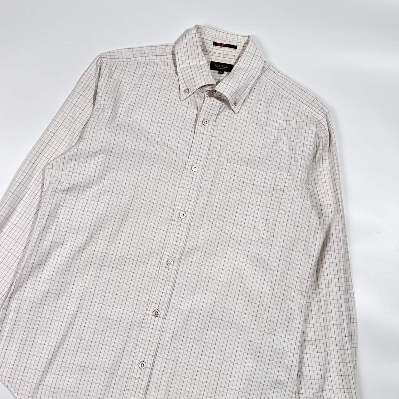Paul Smith COLLECTION ポールスミス コレクション チェック柄 BD ボタンダウン 長袖シャツ M /ホワイト系 メンズ