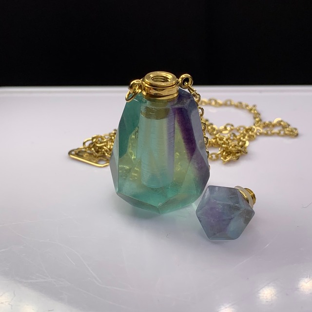 ブルーグリーングラデーションフローライト・ミニ香水瓶