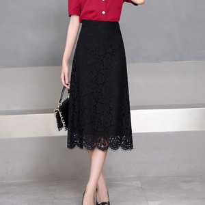 メッシュレース膝丈スカート W00871