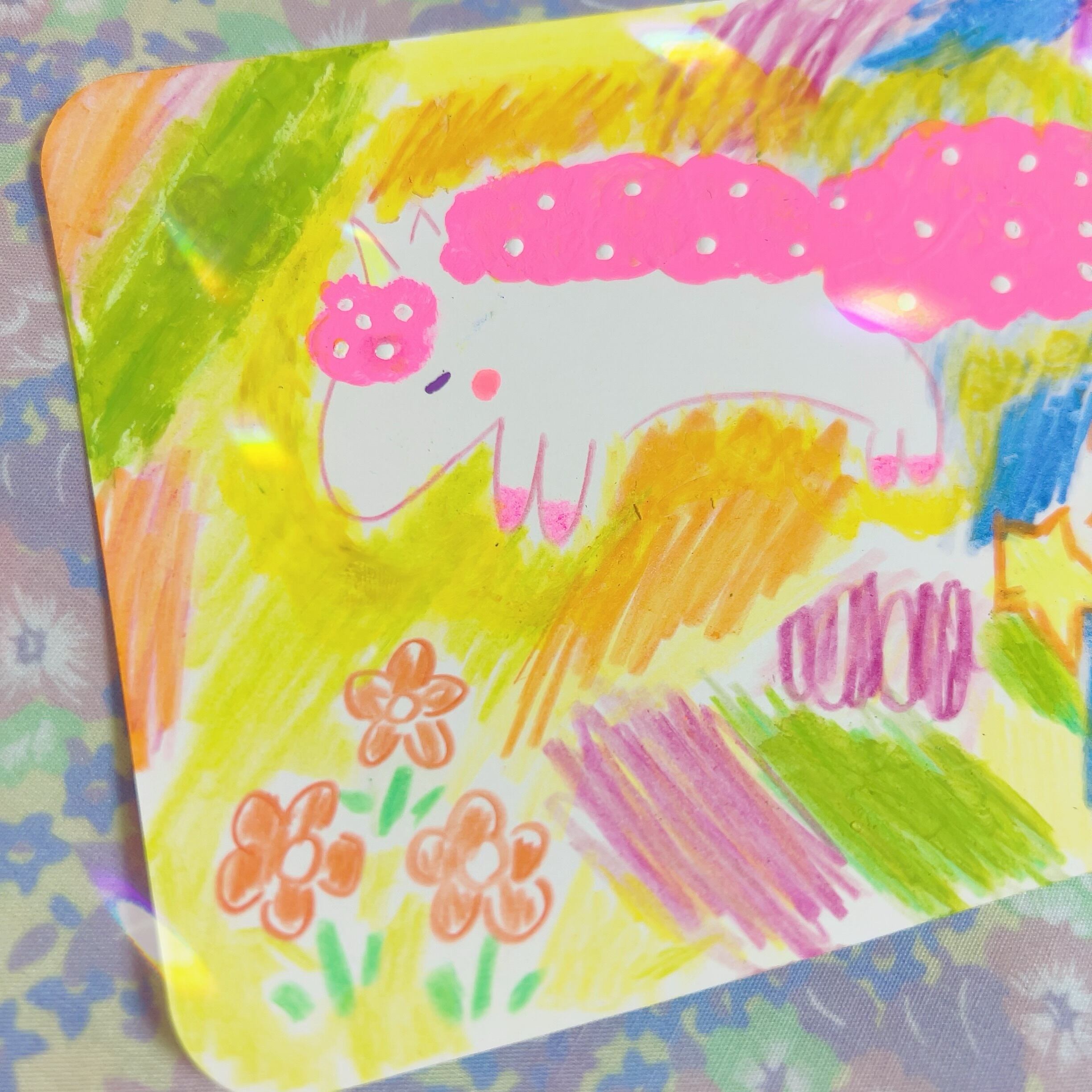 虹色お花畑のユニコーン