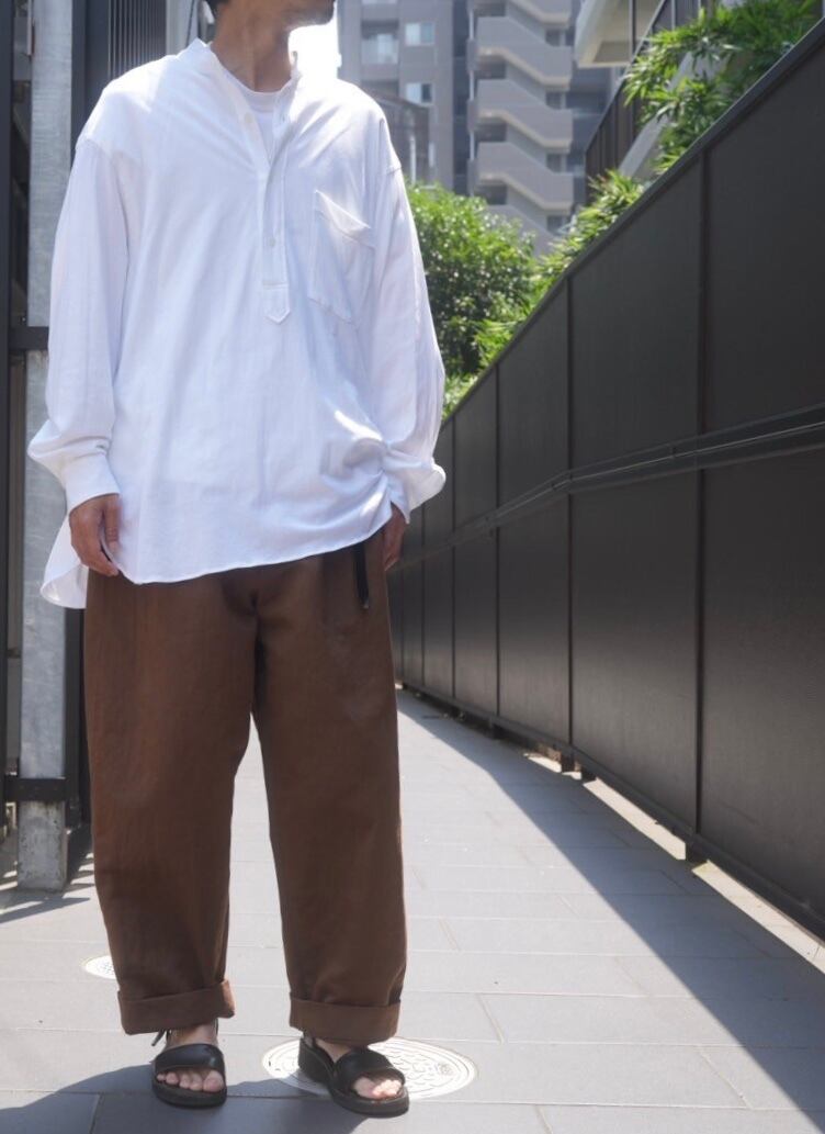 COMOLI(コモリ)/コットンジャージプルオーバーシャツ-WHITE-(Z01 COMOLI(コモリ)/コットンジャージプルオーバーシャツ-WHITE-(Z01