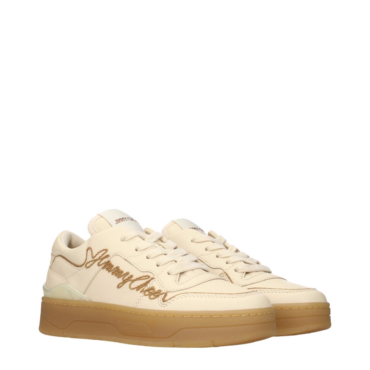 JIMMY CHOO ジミーチュウ レディース スニーカー レザー ベージュ