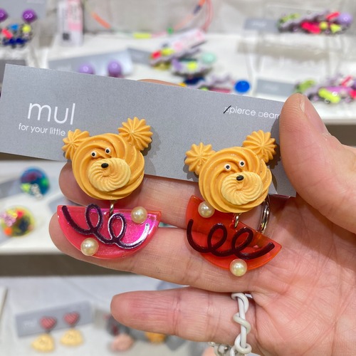 【7/6(日)21:00-7/9(水)12:00】mul / cream bearピアス