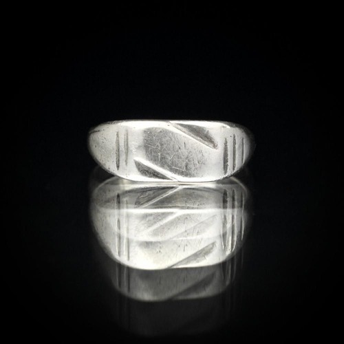 Vintage Signet Ring [Sterling Silver US] [1930s~WW2] Rectangle Design