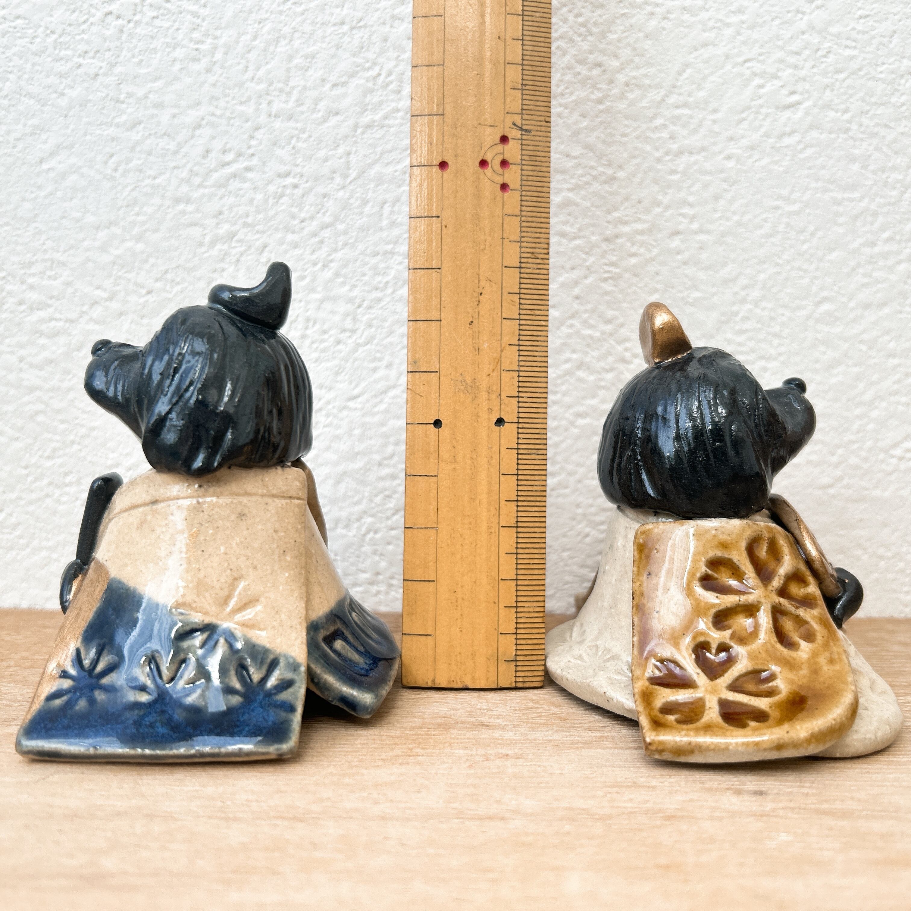 トイプードル犬のお雛様(ブラック) | 陶器のことり