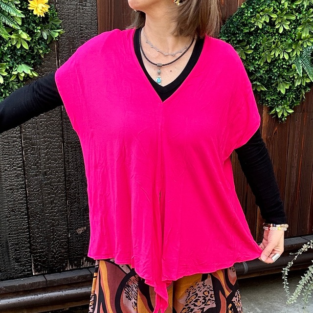 スパンデックスＶネックリボントップス