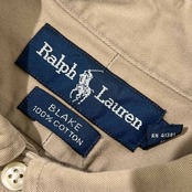 90s Ralph Lauren ラルフローレン BLAKE BD ボタンダウン 長袖シャツ LL/ベージュ メンズ ビンテージ
