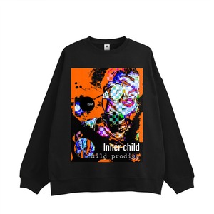 child podigy/ビッグシルエット裏パイルsweat(Black)