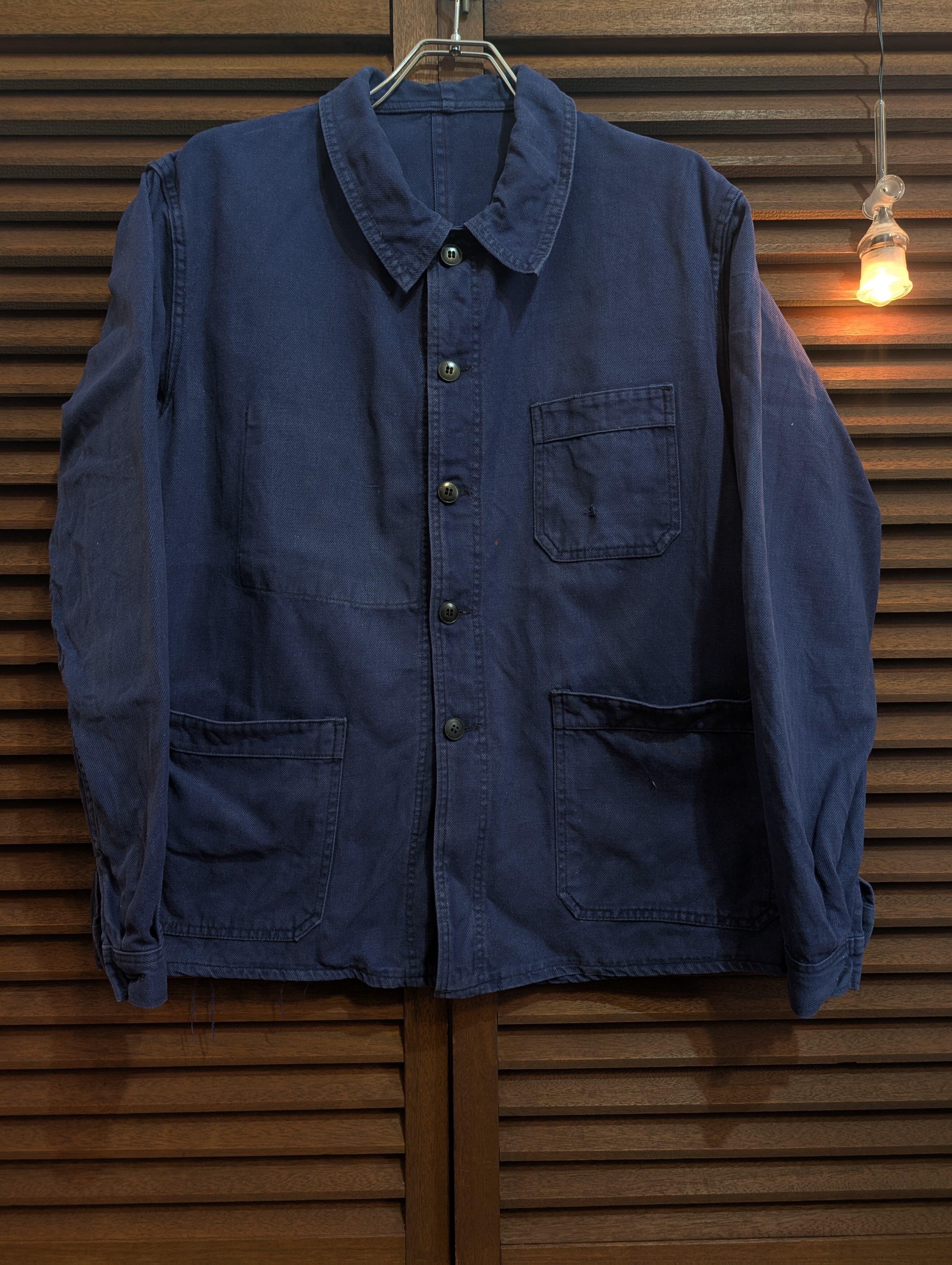 60s France KONECO CottonTwill Work Jacket Red Stetch