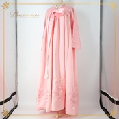 韓国伝統衣装 チマチョゴリ ピンク系 明るい トップス ワンピース ドレス インナー 花 花柄 刺繍 チマ チョゴリ 白 民族衣装 還流 韓服 イベント コスプレ 仮装 舞台 ステージ かわいい 華やか 光沢 ダンス ホワイト系