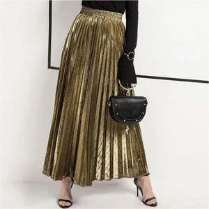 ★送料無料★9号（M)☆メタリック光沢プリ－ツスカ－ト(SKN9453)