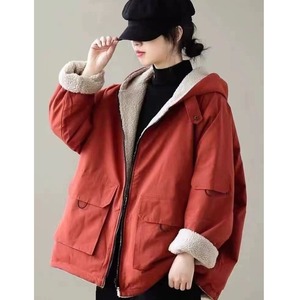 HOODED SHERPA LINING FULLZIP JACKET 3colors M-14894