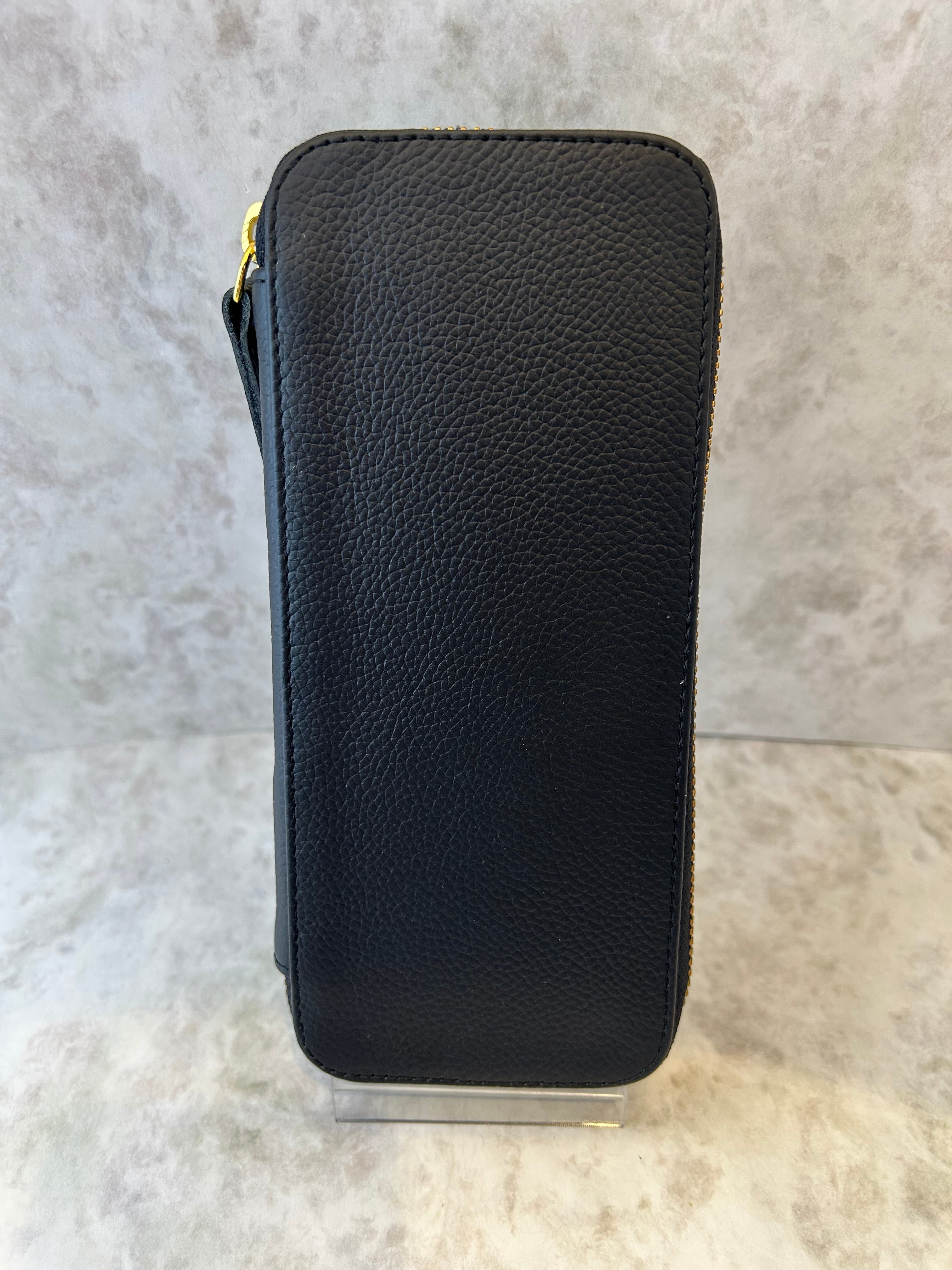 【新品】バハギア ペンケース ラウンドジップ型 シュリンクレザー ブラック バハギア & クラフト ラウンドジップペンケース (シュリンク革