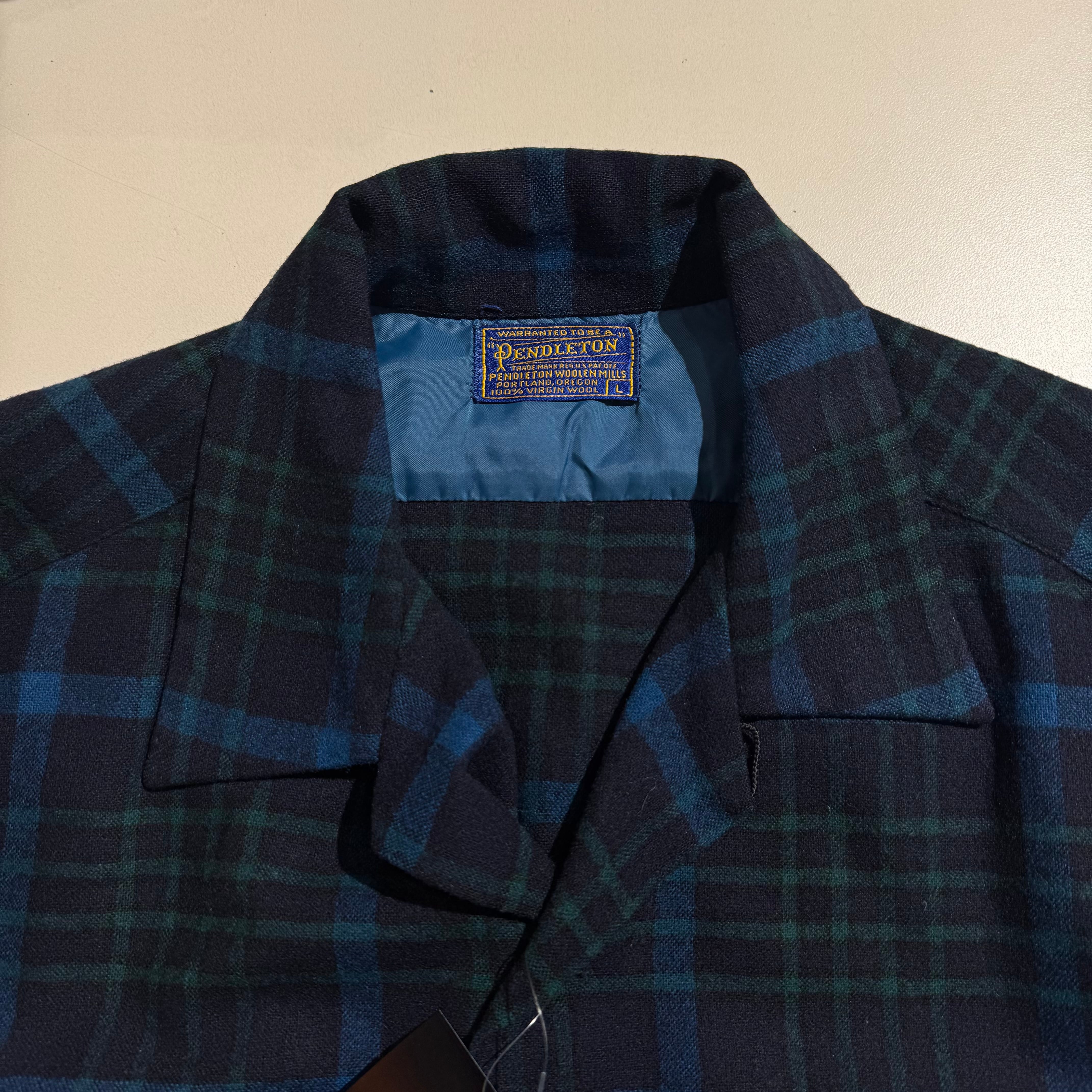 50's PENDLETON Wool Shirt NAVY | BerBerJin Yuhodo