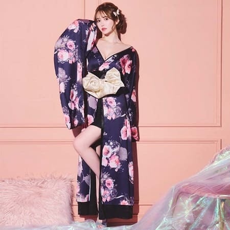 浴衣 ドレス 大人 着物 花柄 花魁 コスプレ よさこい 衣装 浴衣ドレス