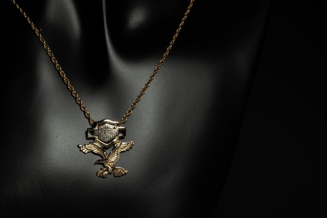 Official Harley Davidson Vintage Gold Eagle Necklace