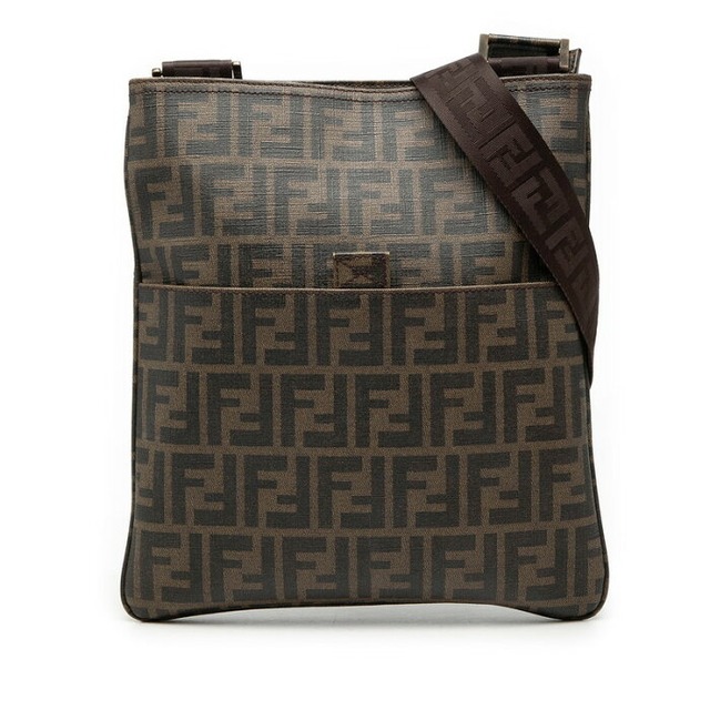 フェンディ ズッカ 斜め掛け ショルダーバッグ 7VA207 ブラウン PVC レディース FENDI 【中古】