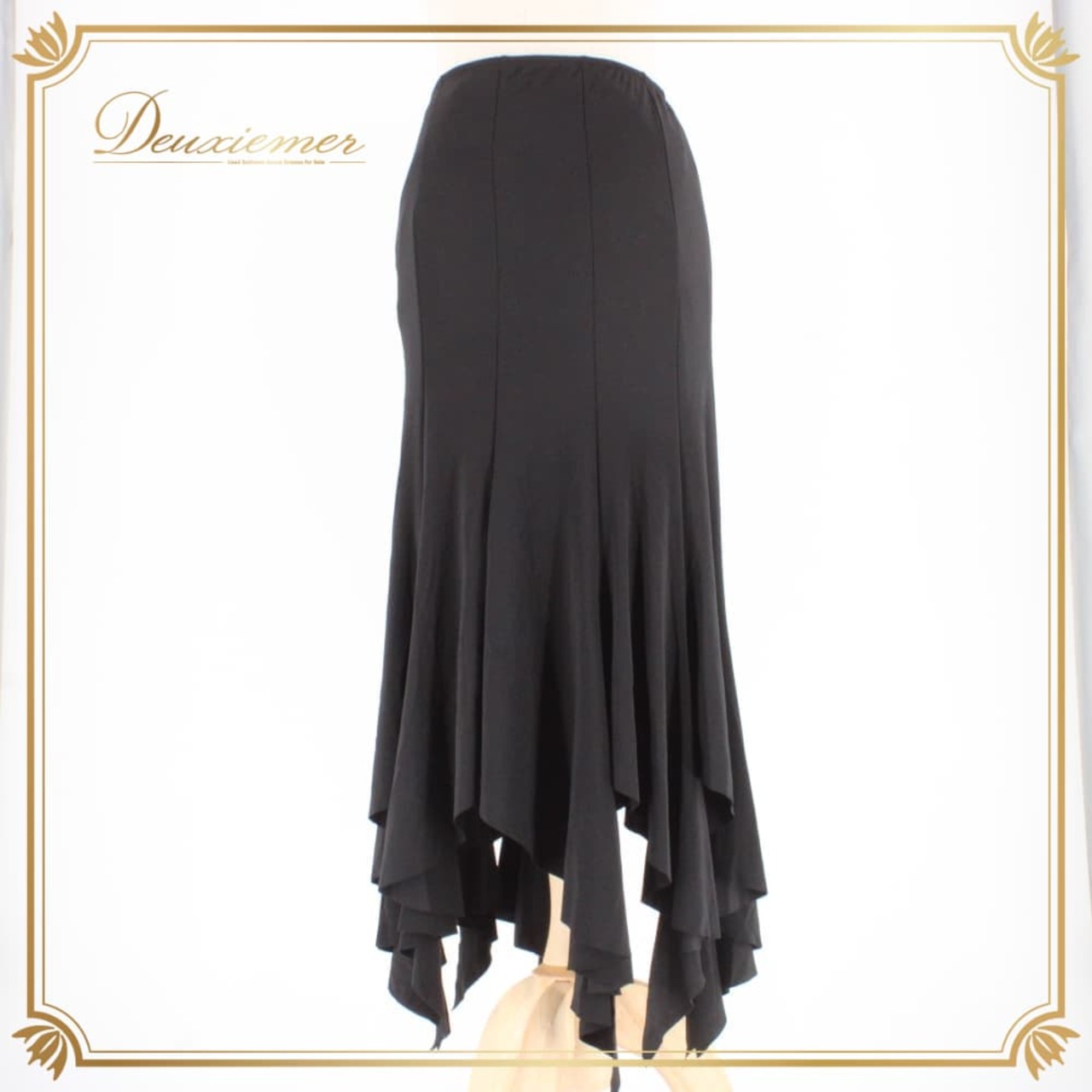 社交ダンス 衣装 スタンダード ラテン スカート レッスンウェア レディース ICHIOKU 練習着 ブラック系 無地 シンプル フォーマル 黒 黒系 モノトーン ブラックフォーマル ワンピース風 ロング丈 フレア すそフリル 練習用 レッスン用 ダンスウェア 上品 きれいめ フォーマル系 マキシ丈 ウエストゴム ポリエステル エレガント 大人女子 ダンス 発表会