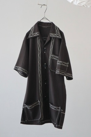 70s zig-zag stitch shirt jacket