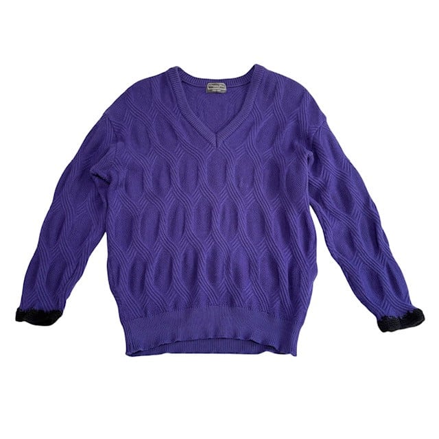 中古 ポールスミス Paul Smith×JOHN SMEDLEY 長袖 Vネック ニット