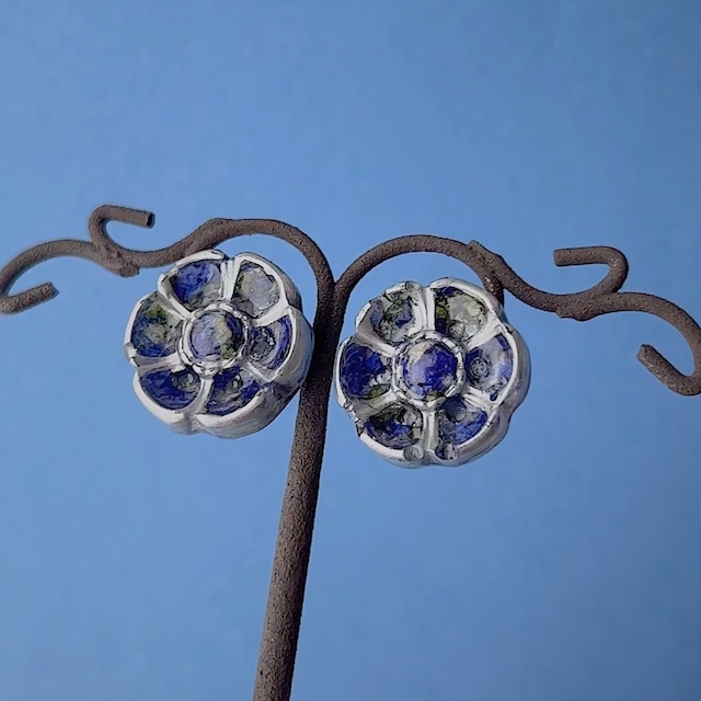 Flower Button Pierce -BLUE-