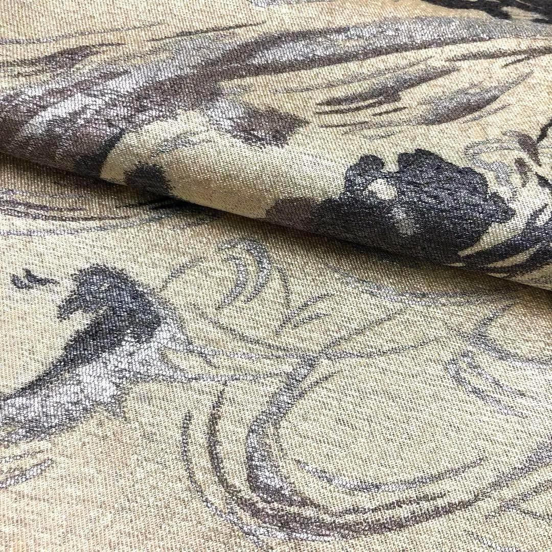 袋帯 躍動感のある霞模様 銀糸 O-3072 | リユース着物わびさび 