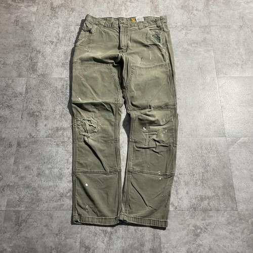 10s ニカラグア製 モスグリーン ダブルニー Carhartt 33×32