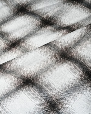 ssstein "RAYON/LYOCELL CHECK OVERSIZED DOWN PAT SHIRT〔BLACK OMBRE〕"